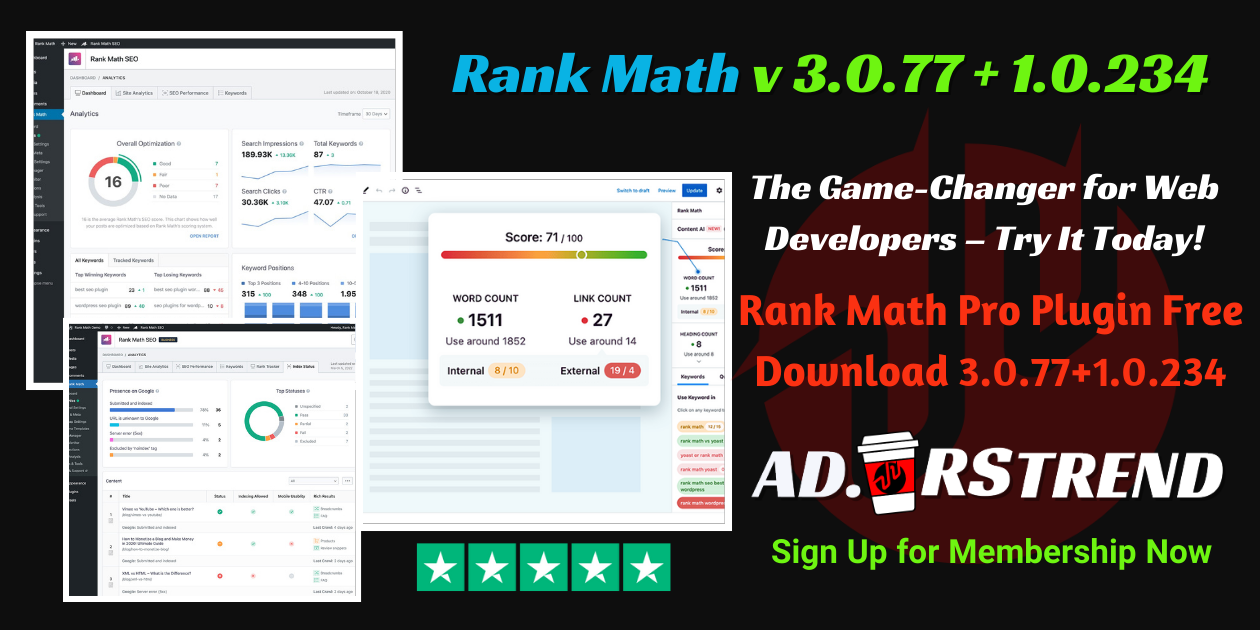 Rank Math Free Download – Plugin v3.0.77 Pro + Free GPL